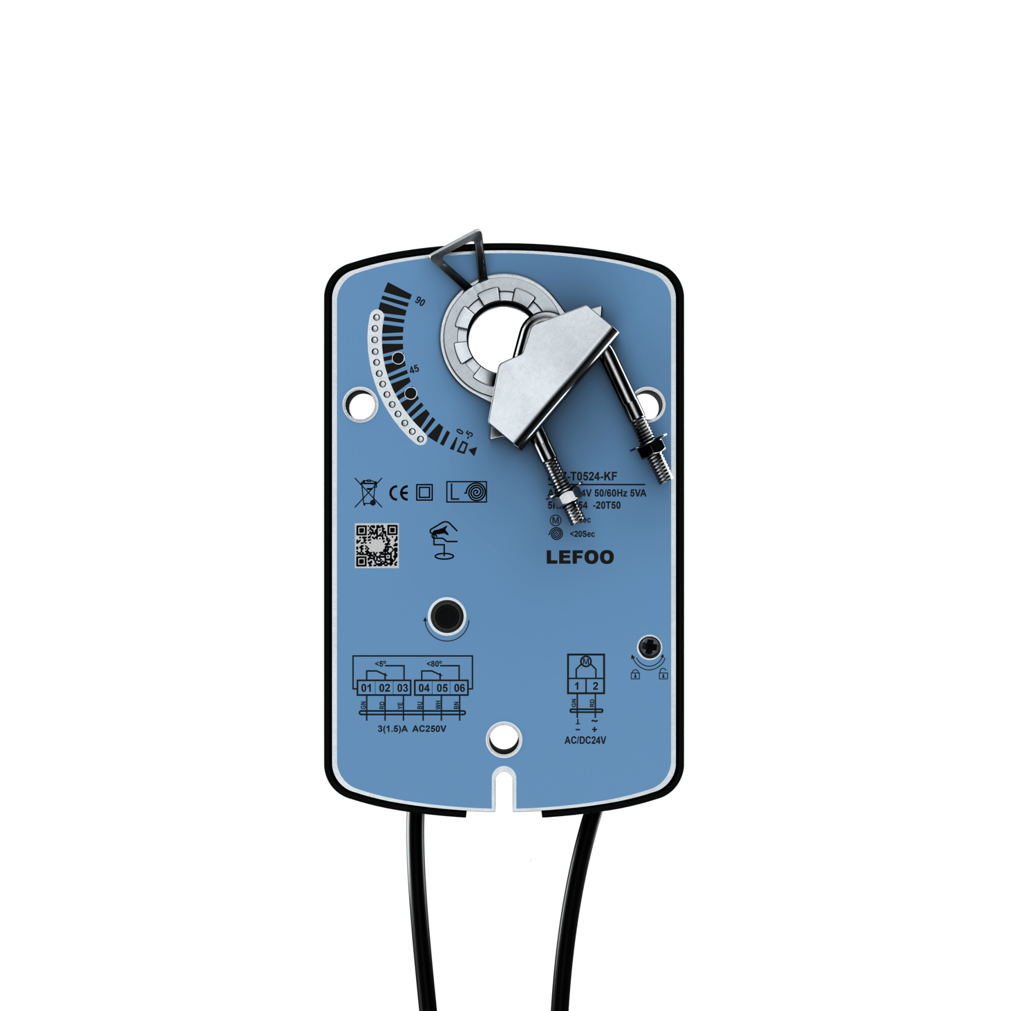 LEFOO LFZ-T0524-KF Spring Return Damper Actuator | 44 in-lb | Fail-Safe ...