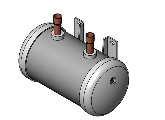 Dry All Bi-Flow Liquid Refrigerant Receiver — Horizontal, 5 LB, 5/8" ODF, 653 PSI | Addison OEM Part 0514P-0072 - EPS Controls