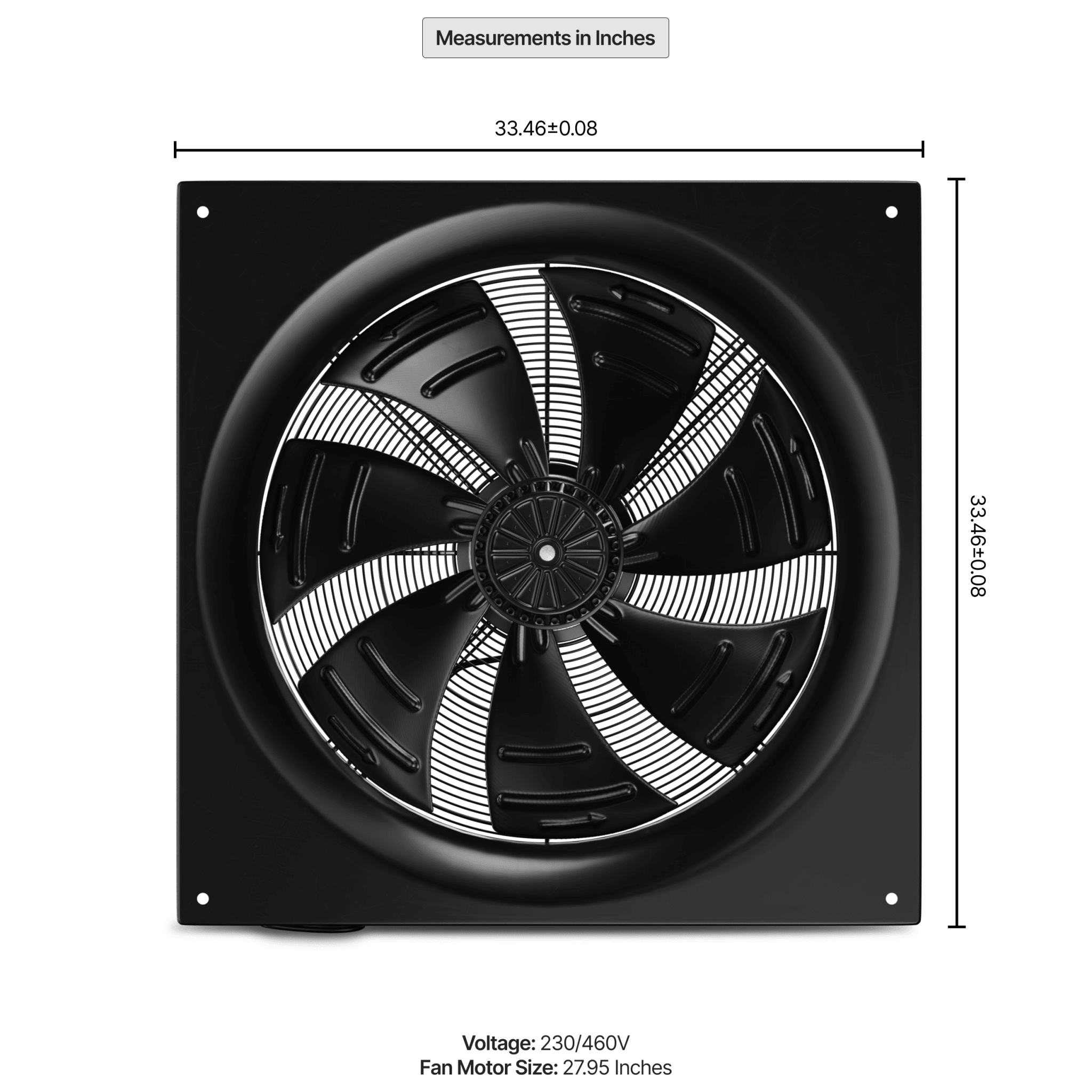 Dunli Condenser Fan Motor & Assembly - Aftermarket Replacement Addison Part No. 0515P - 0784 - 710mm/230V - 460V - EPS Controls